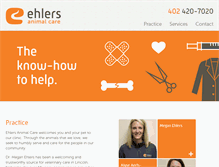 Tablet Screenshot of ehlersvet.com